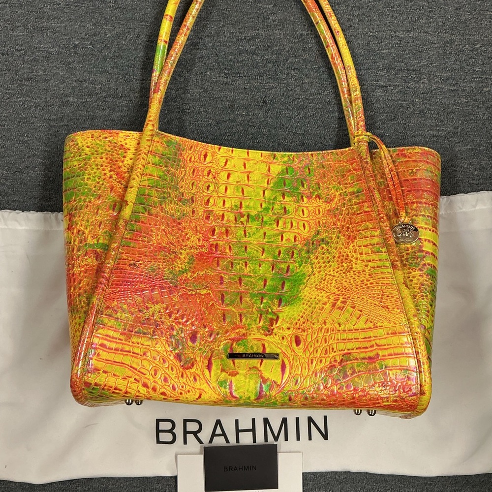 Brahmin Vibrant Yellow and Orange Tote